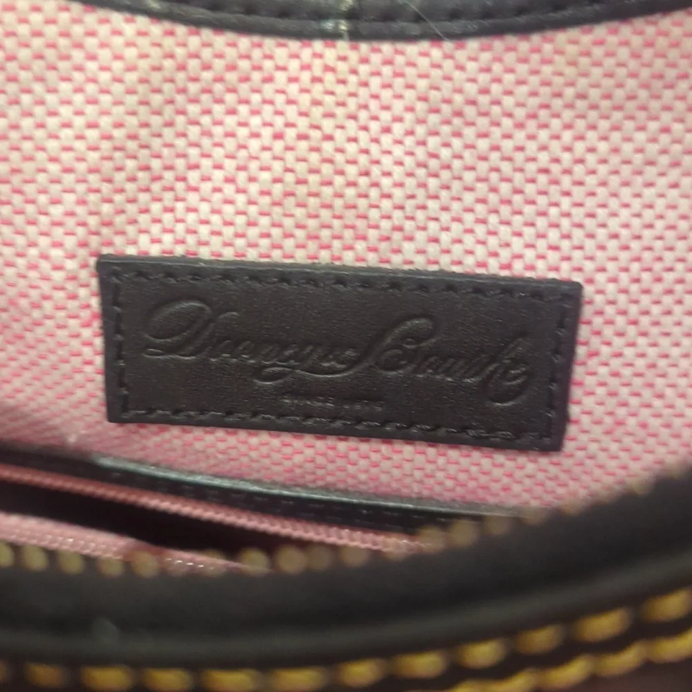 Dooney & Bourke Black Croc-Embossed Hobo Bag With Gold Hardware Like New